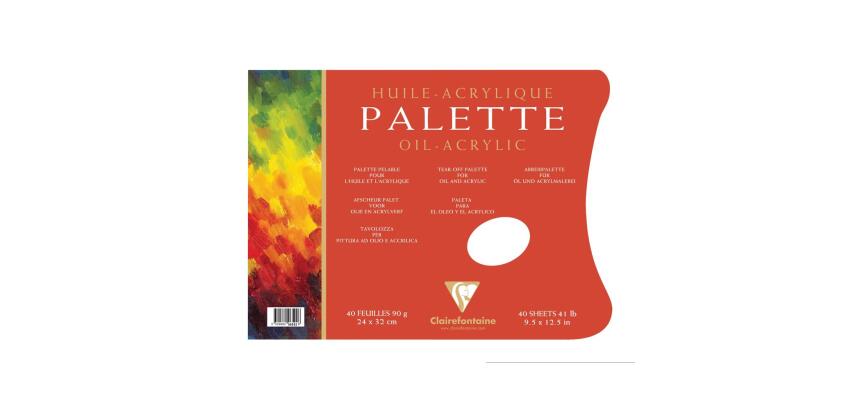 Palette Huile bloc collé 3 côtés 40F 24x32cm 90g