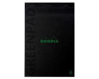 Greenpad bloc agrafé recyclé et recyclable en carte souple 350 g/m2 - N°18 21x29,7 cm 70 feuillets Ligné - Papier Clairefontaine recyclé 90 g/m2 - Noir - New - Noir