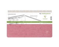 My.weekly.planner Age Bag cahier reliure intégrale en-tête 29,7x17 cm 120 pages détachables Semainier de bureau non daté et réglure DOT au verso - Rose antique
