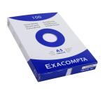 Estuche Exacompta de 100 fichas Exacompta cartulina bristol - liso sin taladro 148x210mm - Blanco