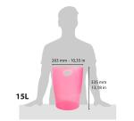 Papelera ECOBIN, 15 Litros + asas, 26,3 x26,3x33,5 cm - LINICOLOR (translucido)