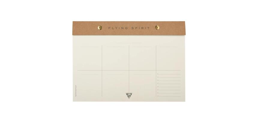 Flying Spirit Kraft bloc planner à rivets 24x17cm 60 feuillets imprimés détachables. - Kraft