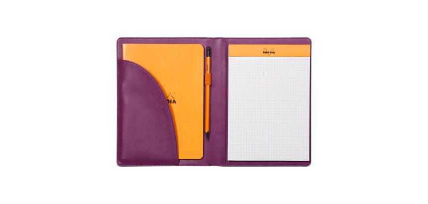 Rhodiarama livret porte-bloc N°16 pour bloc ou carnet format A5 - Violet