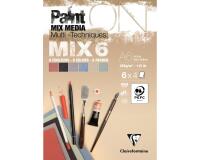 PaintON MIX6 bloc collé 24F A6 250g assorti 6x4F