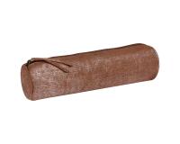 KLEO-PATHRA CUIR Trousse ronde Ø5,5x22 cm Argent