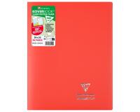 Cahier piqué Koverbook 24x32 cm 96 pages grands carreaux couverture polypropylène opaque 100% recyclé - Rouge