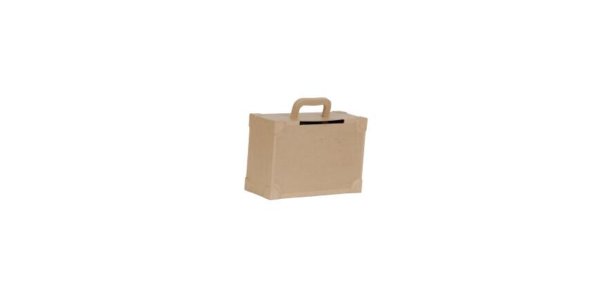 Braunes Pappmaché, Urne Koffer 14,5x36x23,5cm - Kraft