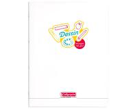 Cahier de dessin piqué 8000 POLYPRO 24x32 cm 48 pages uni 120 g - Incolore