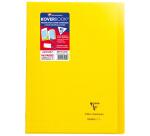 Cahier piqué Koverbook A4 96 pages petits carreaux + marge couverture polypropylène transparent - Assortis