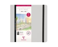 Etival Aquarelle carnet cousu 24F 21x21cm 300g grain fin (cartes postales) - Gris