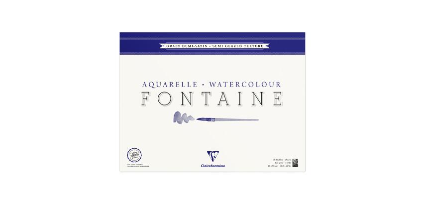 Fontaine bloc collé 4 côtés 25F 42x56cm 300g grain demi-satiné
