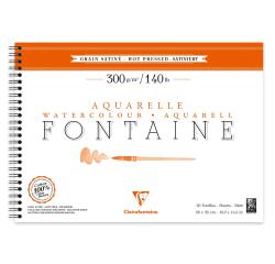 Fontaine album spiralé 12F 26x36cm 300g grain satiné