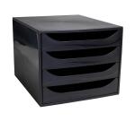 ECOBOX Schubladenbox mit 4 Schubladen - Schwarz