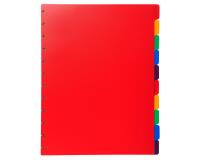 Intercalaires polypropylènes couleurs 10 positions pour porte-vues à anneaux - Couleurs assorties