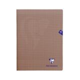 Cahier piqué Mimesys 24x32cm 48 pages grands carreaux couverture polypropylène Couleur aléatoire - Gris