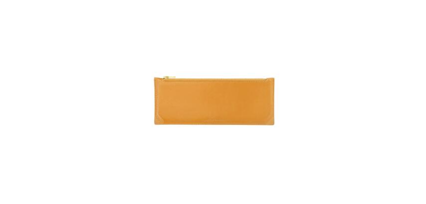 Trousse stylo en cuir, grand modèle - Ambre