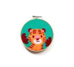 Punch Needle, Tiger - Grün