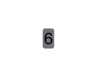 Plaque adhésive imitation Aluminium Chiffre 6 2,5x4,4 cm - Gris