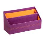 Rhodiarama Briefständer aus Kunstleder, 25x10x14 cm - Violett