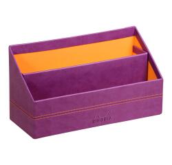 Rhodiarama porte-courrier simili cuir italien 25x10x14 cm - Violet