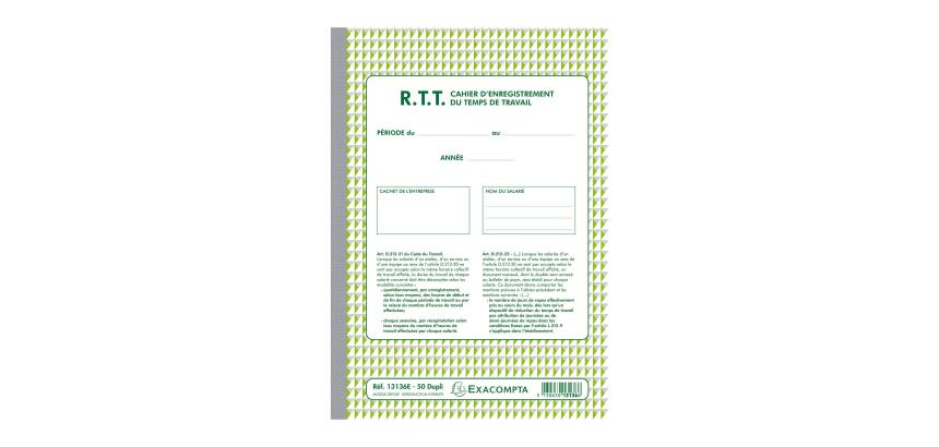 Manifold R.T.T Enregistrement du temps de travail 50 feuillets dupli autocopiants