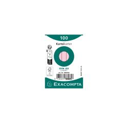 Pk100 Exa Rec Card 5.5x7.4cm Line Yellow - Pink