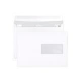 Boite de 500 enveloppes Blanches C5-162x229mm - Auto-Adhésives - 90g/m2 - Fenêtre PET 45x100 (position 62/20) - Blanc