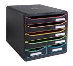 Schubladenbox BIG BOX MAXI, 6 offene Schubladen, Black Office - Schwarz/Harlekin