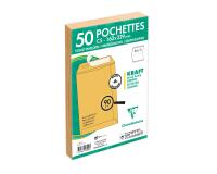 Paquet de 50 Pochettes Kraft Milleraies Brun C5-162x229 mm - Auto-Adhésives - 90g/m2 - Brun