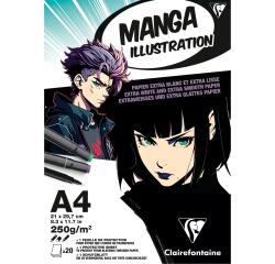 Manga illustratie, blok A4 20 vellen 250g