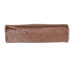KLEO-PATHRA CUIR Trousse ronde Ø5,5x22 cm Argent