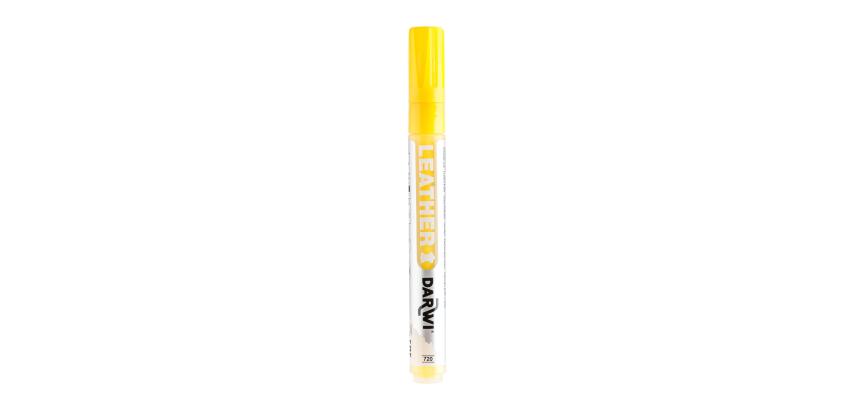 DARWI Marqueur Peinture sur Cuir Pointe Conique Fine 2mm - jaune soleil