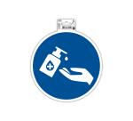 Panneau PP adhésif antidérapant Gel main obligatoire 20 cm - Bleu