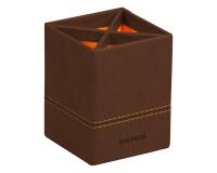 Rhodiarama pot à crayons simili cuir italien 8x8x11 cm - Bronze