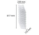 Trieur mural modulable vertical 8 compartiments A4 - Cristal