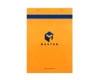 Bloc de bureau Master agrafé en-tête A5 100 feuilles petits carreaux 70 g - Orange