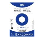Paquete 100 fichas Exacompta cartulina Bristol retractil - liso sin taladro 105x148mm - Blanco