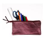 CUIRISÉ Grande Pochette 2 compartiments 22x11 cm - Cerise