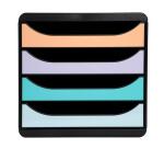 BIG-BOX Aquarel black/glossy pastel - Assorted colours