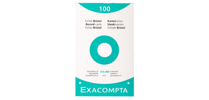Confezione 100 cartoncini bristol a righe non perforati 125x200mm - Bianco
