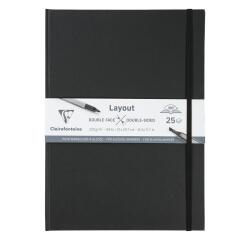 Layout double-face carnet ouverture à plat 25F A4 220g - Noir