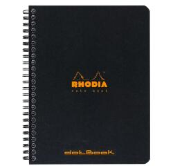 Notebook Rhodia Classic reliure intégrale 16x21 cm 160 pages dot détachables 80g - Noir