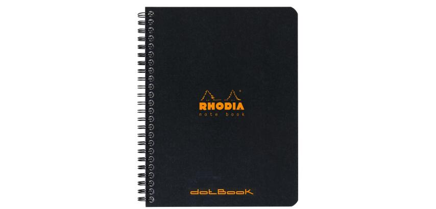 Notebook Rhodia Classic reliure intégrale 16x21 cm 160 pages dot détachables 80g - Noir