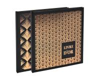 Livre d'or 140 pages tranche or - Format 21x19cm - PALMYRE - Visuels assortis