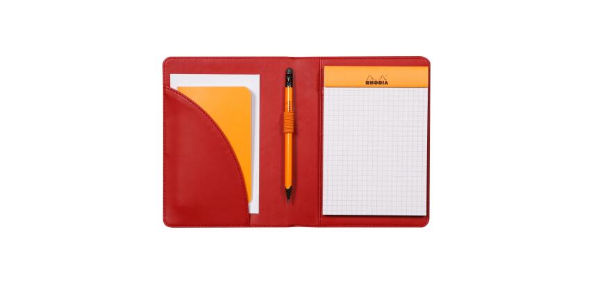 Rhodiarama livret porte-bloc N°13 pour bloc ou carnet format A6 - Coquelicot