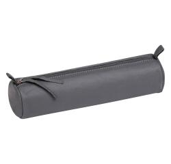 GEKLEURD LEDER Pennenzak rond Ø5,5 x 22 cm - Grijs