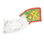 Echarpe 100% soie - 180x43cm Flowerpower - Blanc