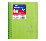 Carnet reliure intégrale enveloppante Koverbook 9x14cm 100 pages petits carreaux couverture polypropylène transparent - Assortis
