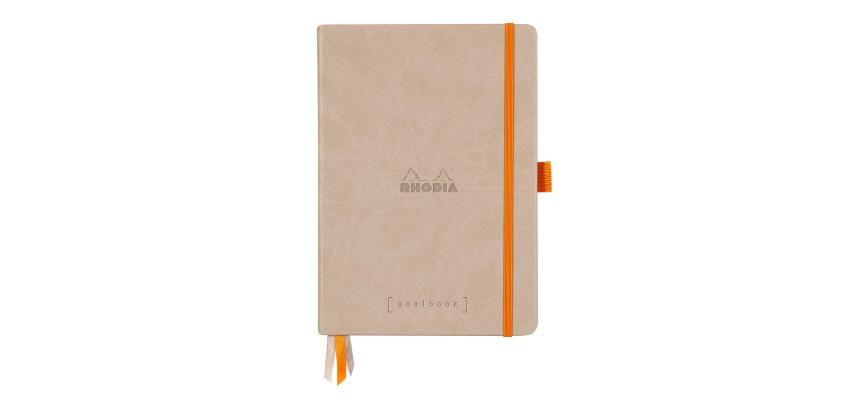 Rhodiarama Goalbook rembordé rigide A5 240 pages dot papier blanc 90g - Beige