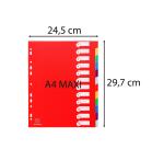 Register A4 Maxi PP 300µ, 12 neutrale Taben - Farben sortiert